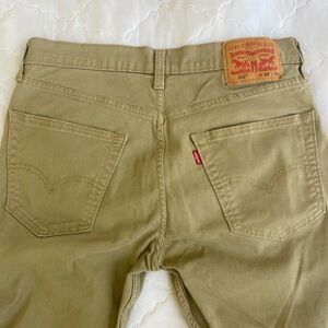 Levi's Khaki 502 Jeans with Red Leather Patch